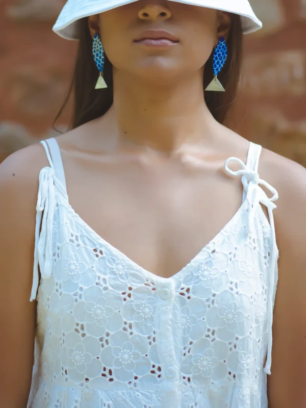 Neel, Matsya Hand Painted Earrings - Image 2