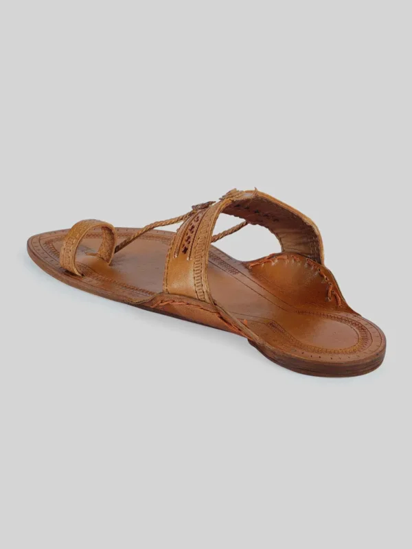 Kolhapuri Men's Embellish Chappal Tan - Image 4