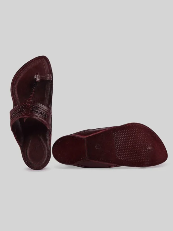 Kolhapuri Men's Braided Chappal Dark Brown - Image 3