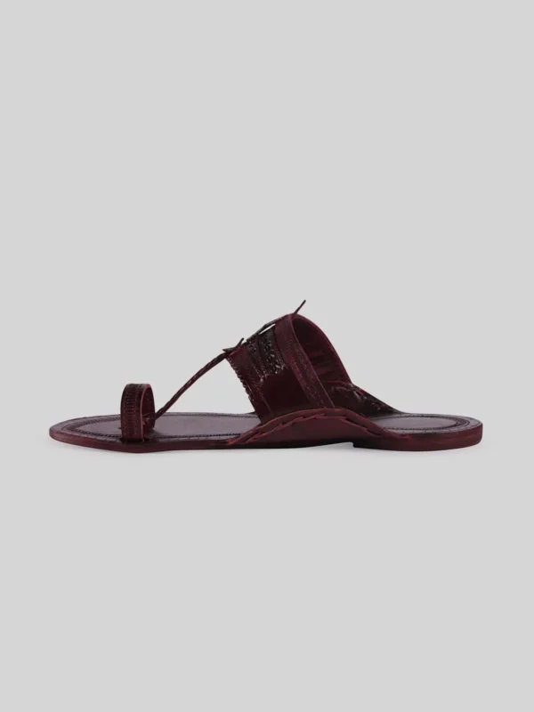 Kolhapuri Men's Braided Chappal Dark Brown - Image 2