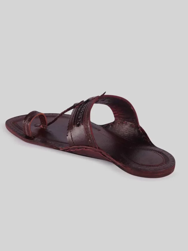 Kolhapuri Men's Braided Chappal Dark Brown - Image 4
