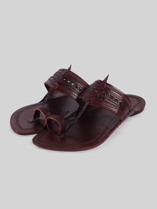Kolhapuri Men's Braided Chappal Dark Brown - Image 5