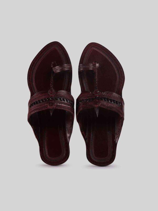 Dark Brown Enterlace Chappal