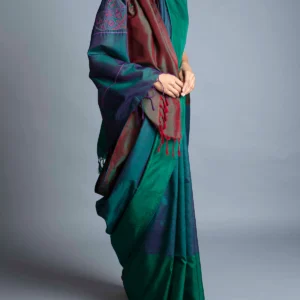Kupaddam Style Green Saree