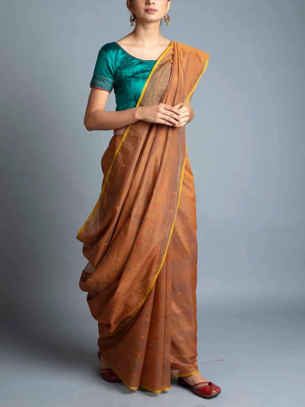 Dot Booti Khaki Saree