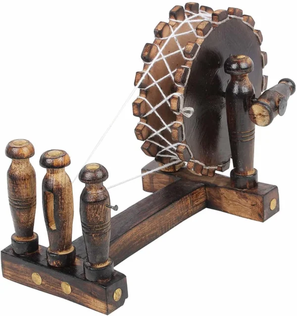 Wooden Gandhi Charkha Decorative Showpiece - Image 2