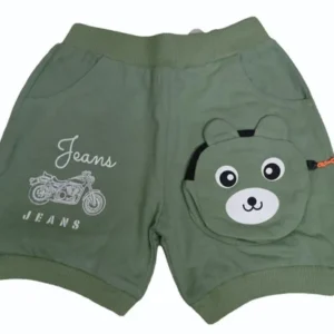 Olive Green Kids Cotton Shorts