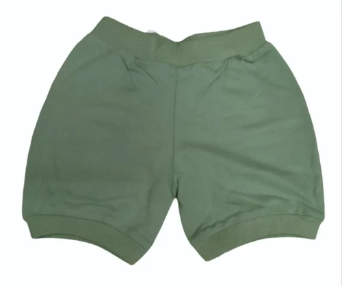 Kids Olive Green Cotton Shorts - Image 3