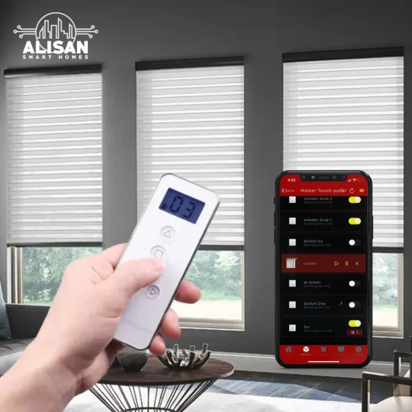 Alisan White Motorized Roller Blind - Image 2