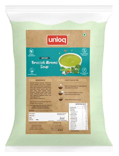 Instant Broccoli Almond Soup, 1kg Pack, Serve 80 Bowls