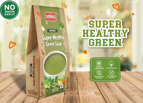 Unloq Jain Instant Super Healthy Green Soup, 100gm Pack, Serve 8 Bowls
