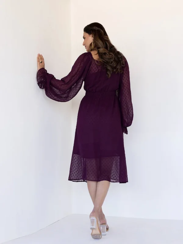 Mauve Wine Midi Dress - Image 2