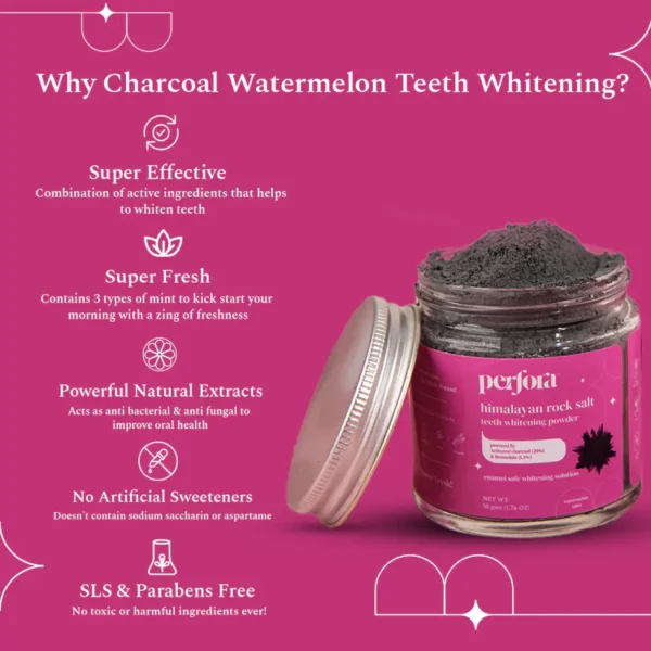 Charcoal Teeth Whitening Powder - Watermelon Mint - Image 2