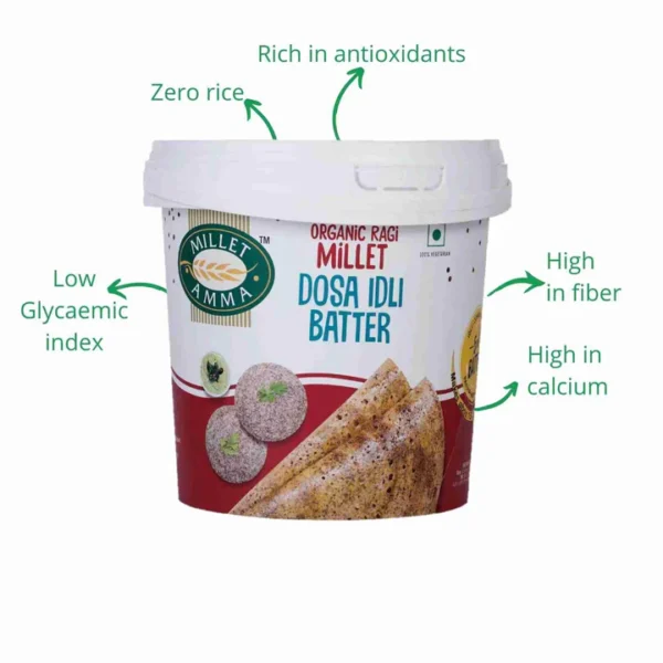 Ragi Millet Dosa Idli Batter Organic 1kg (Delivering Bangalore Only) - Image 2