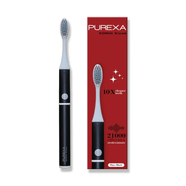 Sonic Sleek Battery & Electric Toothbrush With Aluminium Body (Onyx Black)