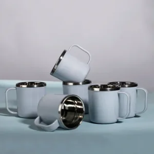 SUGAR Homeware Chaicup Stainless Steel Double Wall Tea Coffee cup 130ml set of 6