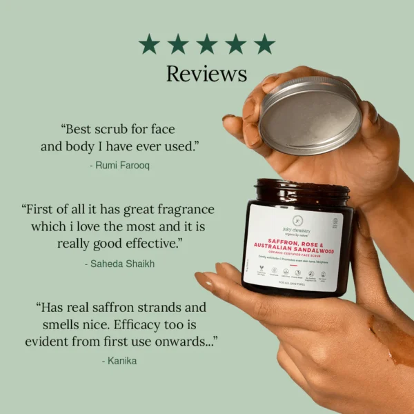 Saffron, Rose And Australian Sandalwood Face Scrub - Image 2