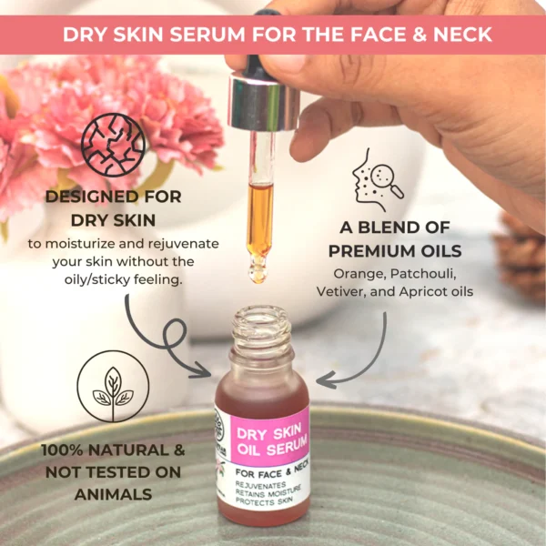 Dry Skin Serum - for Face & Neck (15ml) - Image 3