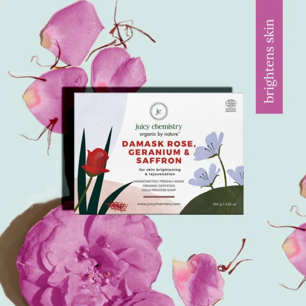 Damask Rose, Geranium And Saffron Soap