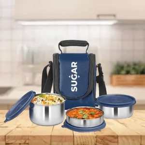 SUGAR Homeware XYLO Stainless Steel Lunch Box Set of 400 ml *3