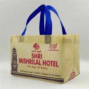 Shri Mishrilal Hotel Non-Woven Mini Parcel Bag W 9” x H 6” x G 6”