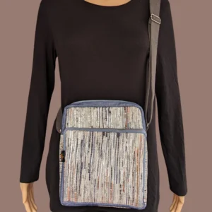 Multicolored Shimmery Upcycled Handwoven Cross Body Sling (CBS0724-014) PS_W