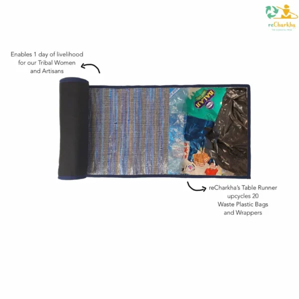 Upcycled Handwoven Table runner (TR0424-014) - Image 3