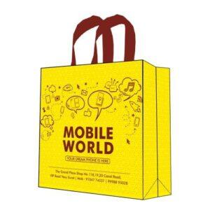 Mobile World Non Woven Box Bag W 10” x H 10” x G 4”