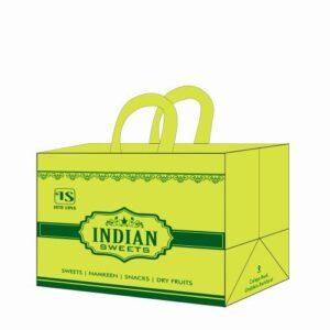Indian Sweets 250 Grams Mithai Box Bag W 9” x H 6” x G 6”