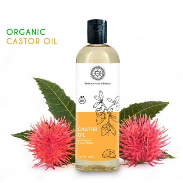 Pure and Natural Castor Oil for Hair and Skin Care - Cold Pressed and Chemical Free Moisturizer and Natural Remedy 200 ml Hydrates Dry Skin, Strengthens Nails & Lashes - Image 2