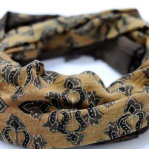 Chocolate Brown Scarf in Ajrakh Print