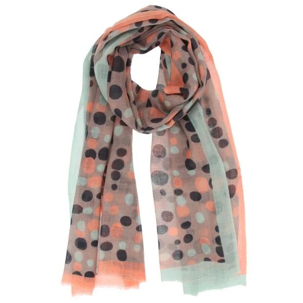 POLKA DOT DIGITAL PRINT COTTON SCARF
