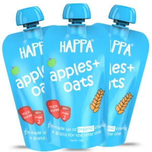 Happa Organic Baby Food Apple and Oats Puree | 100% Fruits and Oats | No Added Sugar, No Milk Powder, No Preservatives